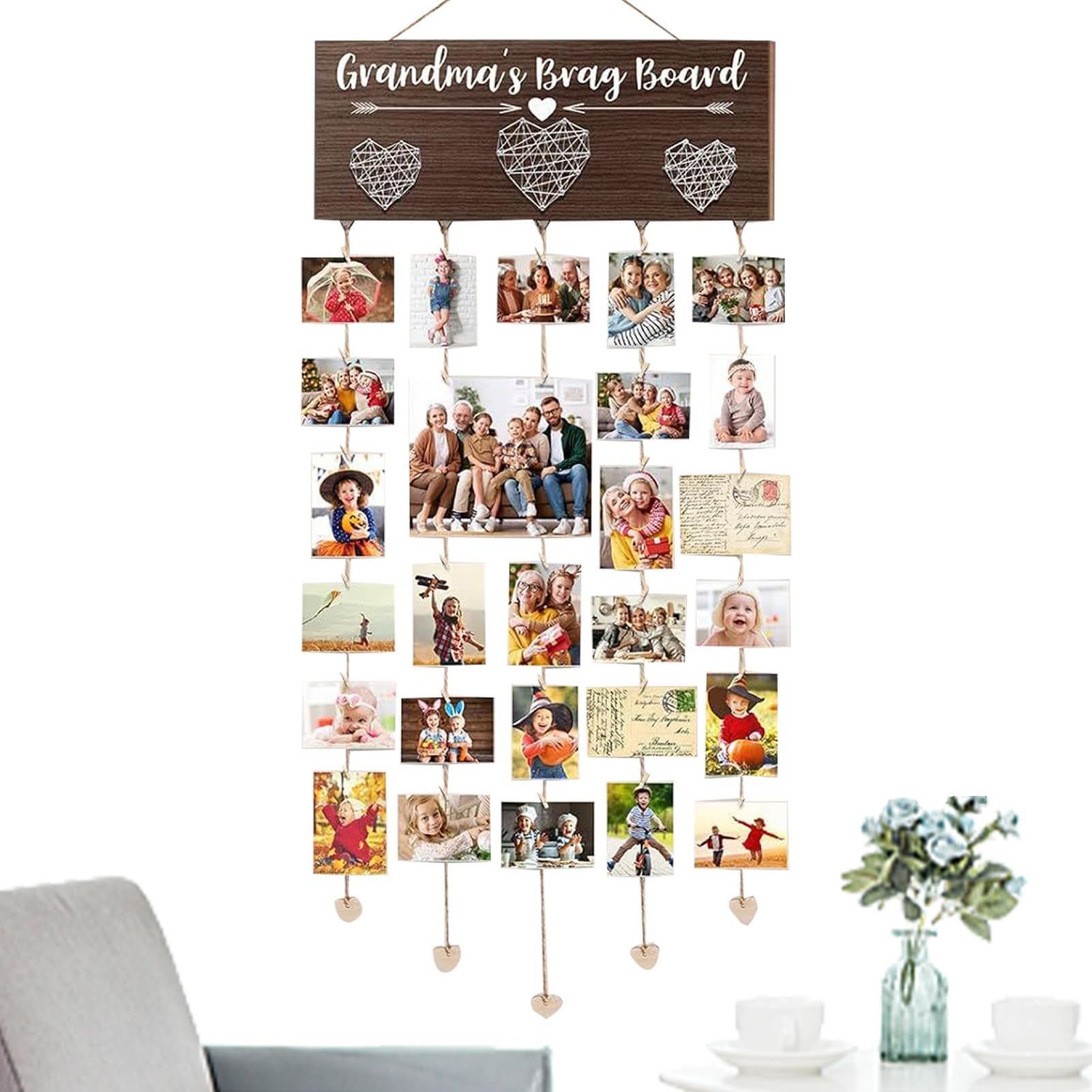 Amazon.co.jp: フォトボードホルダー - 木製、孫のフォトフレーム | 孫